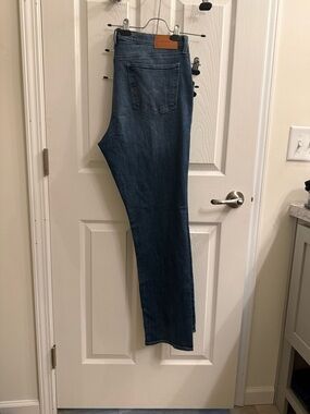 Dark Blue Stretch Straight-Leg Jeans